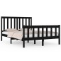 vidaXL Giroletto Nero Legno Massello Pino 120x190 cm 4FT Small Double