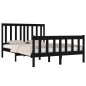 vidaXL Giroletto Nero Legno Massello Pino 120x190 cm 4FT Small Double