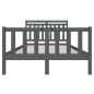 vidaXL Giroletto Grigio in Legno Massello 135x190 cm 4FT6 Double