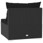 Divano a 3 Posti con Cuscini in Polyrattan Nero Divano a 3 Posti con Cuscini in Polyrattan Nero