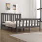 vidaXL Giroletto Grigio Legno Massello Pino 120x190cm 4FT Small Double vidaXL Giroletto Grigio Legno Massello Pino 120x190cm 4FT Small Double