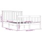vidaXL Giroletto Grigio Legno Massello Pino 120x190cm 4FT Small Double vidaXL Giroletto Grigio Legno Massello Pino 120x190cm 4FT Small Double