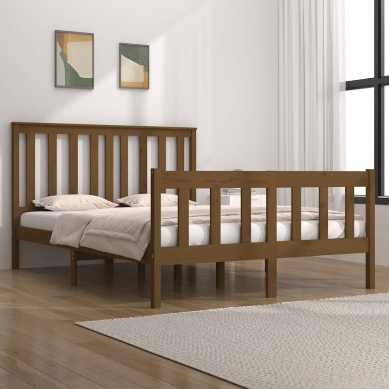 vidaXL Giroletto Miele Legno Massello Pino 120x190 cm 4FT Small Double
