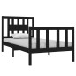 vidaXL Giroletto Nero in Legno Massello 75x190 cm 2FT6 Small Single vidaXL Giroletto Nero in Legno Massello 75x190 cm 2FT6 Small Single
