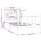 vidaXL Giroletto Nero in Legno Massello 75x190 cm 2FT6 Small Single vidaXL Giroletto Nero in Legno Massello 75x190 cm 2FT6 Small Single