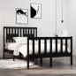 vidaXL Giroletto Nero in Legno Massello 120x190 cm 4FT Small Double vidaXL Giroletto Nero in Legno Massello 120x190 cm 4FT Small Double
