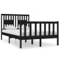 vidaXL Giroletto Nero in Legno Massello 120x190 cm 4FT Small Double vidaXL Giroletto Nero in Legno Massello 120x190 cm 4FT Small Double