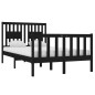 vidaXL Giroletto Nero in Legno Massello 120x190 cm 4FT Small Double vidaXL Giroletto Nero in Legno Massello 120x190 cm 4FT Small Double
