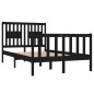 vidaXL Giroletto Nero in Legno Massello 120x190 cm 4FT Small Double vidaXL Giroletto Nero in Legno Massello 120x190 cm 4FT Small Double