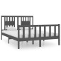 vidaXL Giroletto Grigio in Legno Massello 120x190 cm 4FT Small Double vidaXL Giroletto Grigio in Legno Massello 120x190 cm 4FT Small Double