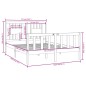 vidaXL Giroletto Grigio in Legno Massello 135x190 cm 4FT6 Double vidaXL Giroletto Grigio in Legno Massello 135x190 cm 4FT6 Double