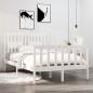 vidaXL Giroletto Bianco in Legno Massello 120x190 cm Small Double