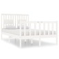vidaXL Giroletto Bianco in Legno Massello 120x190 cm Small Double