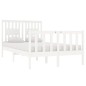 vidaXL Giroletto Bianco in Legno Massello 120x190 cm Small Double