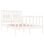vidaXL Giroletto Bianco in Legno Massello 120x190 cm Small Double