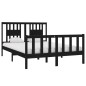 vidaXL Giroletto Nero in Legno Massello 135x190 cm 4FT6 Double vidaXL Giroletto Nero in Legno Massello 135x190 cm 4FT6 Double