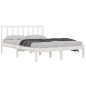 vidaXL Giroletto Bianco Legno Massello Pino 120x190cm 4FT Small Double vidaXL Giroletto Bianco Legno Massello Pino 120x190cm 4FT Small Double