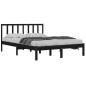 vidaXL Giroletto Nero in Legno Massello di Pino 135x190 cm 4FT6 Double vidaXL Giroletto Nero in Legno Massello di Pino 135x190 cm 4FT6 Double