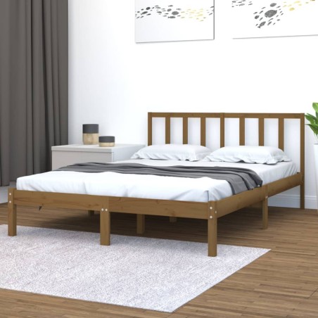 vidaXL Giroletto Miele Legno Massello Pino 120x190 cm 4FT Small Double