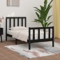 vidaXL Giroletto Nero in Legno Massello 75x190 cm 2FT6 Small Single vidaXL Giroletto Nero in Legno Massello 75x190 cm 2FT6 Small Single