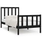 vidaXL Giroletto Nero in Legno Massello 75x190 cm 2FT6 Small Single vidaXL Giroletto Nero in Legno Massello 75x190 cm 2FT6 Small Single