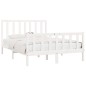 vidaXL Giroletto Bianco in Legno Massello 120x190 cm 4FT Small Double vidaXL Giroletto Bianco in Legno Massello 120x190 cm 4FT Small Double