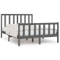 vidaXL Giroletto Grigio in Legno Massello 135x190 cm 4FT6 Double