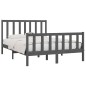 vidaXL Giroletto Grigio in Legno Massello 135x190 cm 4FT6 Double