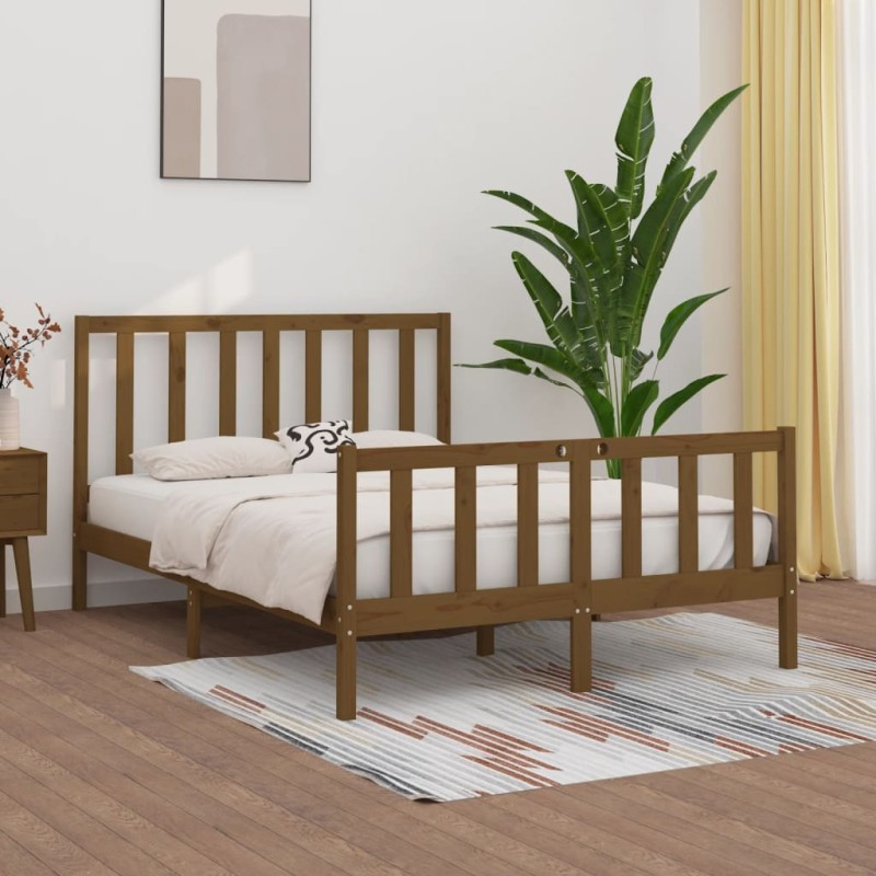 vidaXL Giroletto Miele in Legno Massello 120x190 cm 4FT Small Double