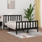 vidaXL Giroletto Nero in Legno Massello 135x190 cm 4FT6 Double vidaXL Giroletto Nero in Legno Massello 135x190 cm 4FT6 Double