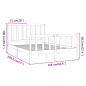 vidaXL Giroletto Grigio Legno Massello di Pino 150x200cm 5FT King Size vidaXL Giroletto Grigio Legno Massello di Pino 150x200cm 5FT King Size