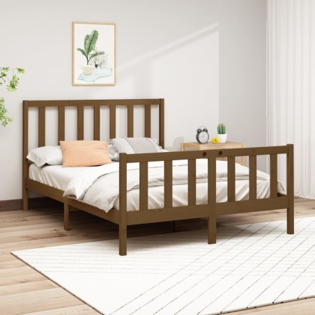 vidaXL Giroletto Miele in Legno Massello Pino 150x200 cm 5FT King Size