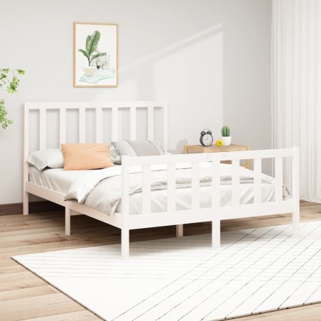 vidaXL Giroletto Bianco in Legno Massello di Pino 160x200 cm