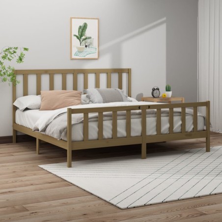 vidaXL Giroletto Miele in Legno Massello Pino 180x200cm 6FT Super King