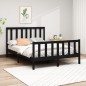 vidaXL Giroletto Nero in Legno Massello Pino 150x200 cm 5FT King Size vidaXL Giroletto Nero in Legno Massello Pino 150x200 cm 5FT King Size
