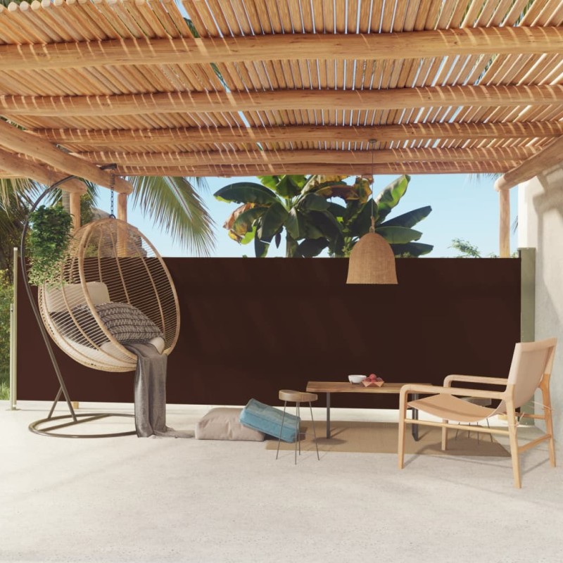 Tenda Laterale Retrattile per Patio 160x500 cm Marrone Tenda Laterale Retrattile per Patio 160x500 cm Marrone