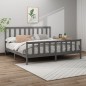 vidaXL Giroletto Grigio Legno Massello Pino 180x200 cm 6FT Super King vidaXL Giroletto Grigio Legno Massello Pino 180x200 cm 6FT Super King