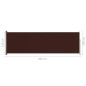 Tenda Laterale Retrattile per Patio 160x500 cm Marrone Tenda Laterale Retrattile per Patio 160x500 cm Marrone