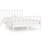 vidaXL Giroletto Bianco in Legno Massello 120x200 cm vidaXL Giroletto Bianco in Legno Massello 120x200 cm