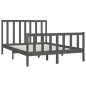 vidaXL Giroletto Grigio in Legno Massello 150x200 cm 5FT King Size