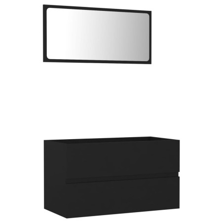 Set Mobili da Bagno 2 pz Nero in Truciolato