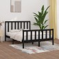 vidaXL Giroletto Nero in Legno Massello 150x200 cm 5FT King Size