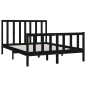 vidaXL Giroletto Nero in Legno Massello 150x200 cm 5FT King Size