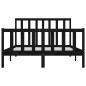 vidaXL Giroletto Nero in Legno Massello 150x200 cm 5FT King Size