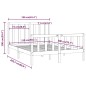 vidaXL Giroletto Nero in Legno Massello 150x200 cm 5FT King Size