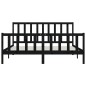 vidaXL Giroletto Nero in Legno Massello 180x200 cm 6FT Super King