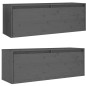 Pensili 2 pz Grigi 100x30x35 cm in Legno Massello di Pino Pensili 2 pz Grigi 100x30x35 cm in Legno Massello di Pino