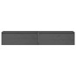 Pensili 2 pz Grigi 100x30x35 cm in Legno Massello di Pino Pensili 2 pz Grigi 100x30x35 cm in Legno Massello di Pino