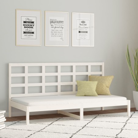 vidaXL Dormeuse Bianca 90x200 cm in Legno Massello di Pino