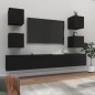 vidaXL Set Mobili Porta TV 6 pz Nero in Legno Multistrato vidaXL Set Mobili Porta TV 6 pz Nero in Legno Multistrato